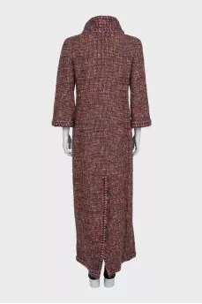 Straight-cut coat with a high collar