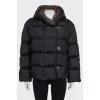 Straight button down jacket with tag