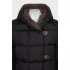 Straight button down jacket with tag