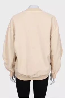Свитшот кроя oversize декорированный кристаллами 