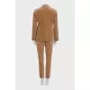Velvet suit consisting of a jacket and cropped trousers