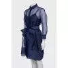 Transparent blue dress with a belt