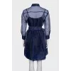 Transparent blue dress with a belt
