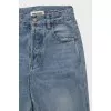 High-waisted straight jeans with buttons