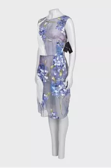Silk sheer dress with tag