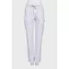 Straight-leg gray trousers
