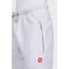 Straight-leg gray trousers