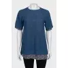 Blue T-shirt with perforations