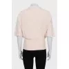 Beige suit with a cardigan and a T-shirt