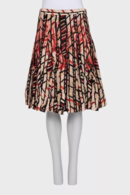 Full printed silk skirt