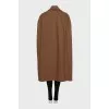 Brown wool coat with buttons