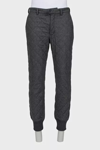 Men's quilted wool trousers