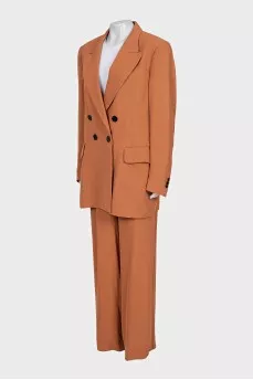 Orange suit with straight trousers