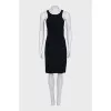 Black fitted sleeveless dress