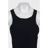 Black fitted sleeveless dress