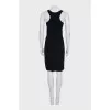 Black fitted sleeveless dress