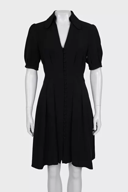 Black V-neck dress