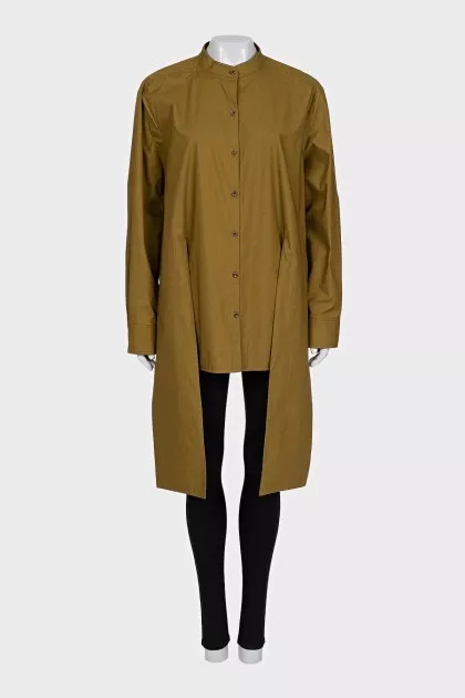 Straight-cut shirt with elongated elements