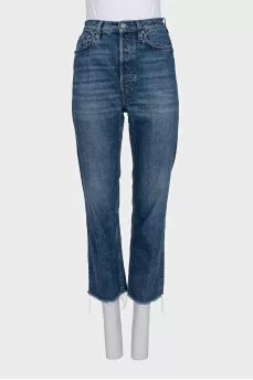 Джинсы straight fit с необработанными краями