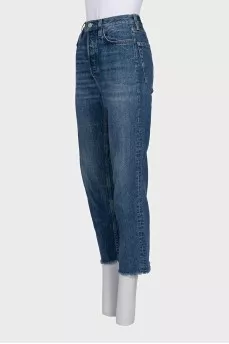 Джинсы straight fit с необработанными краями