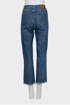 Джинсы straight fit с необработанными краями