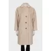 Beige teddy coat