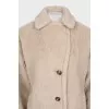 Beige teddy coat