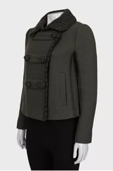 Винтажный жакет с вязаными элементами
