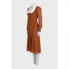 Brown dress with a white collar