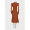 Brown dress with a white collar
