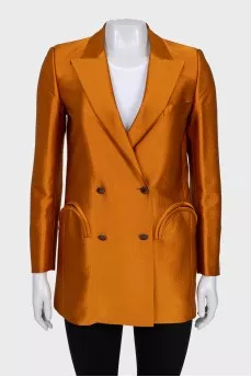 Double-breasted jacket with accent pockets