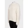 Straight-cut jumper with a logo on the back