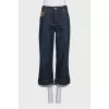 Wide-leg jeans with buttons and cuffs