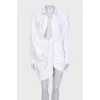 White mini dress with draping
