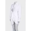 White mini dress with draping