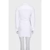 White mini dress with draping