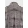 Straight-cut fur coat with a high collar