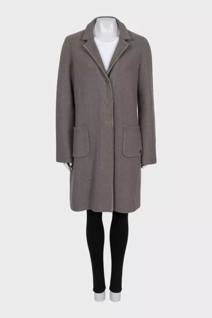 Cashmere button-down coat