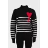 Wool sweater with brand logo