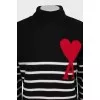 Wool sweater with brand logo