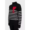 Wool sweater with brand logo