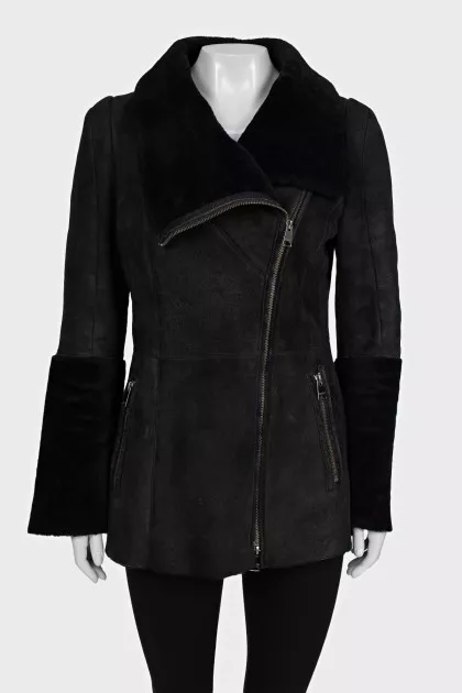 Fitted lambskin coat