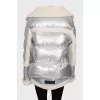 Loose-fitting silver sheepskin coat