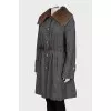 Gray coat with fur