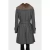 Gray coat with fur