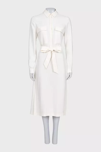 White silk dress