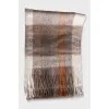 Checkered scarf decorated with fringe