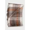 Checkered scarf decorated with fringe