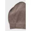 Knitted hat made of wool, silk and cashmere