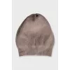 Knitted hat made of wool, silk and cashmere